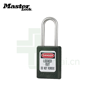 玛斯特Masterlock S31BLK 黑色安全挂锁 不锈钢锁梁塑料挂锁 上锁挂牌安全锁具